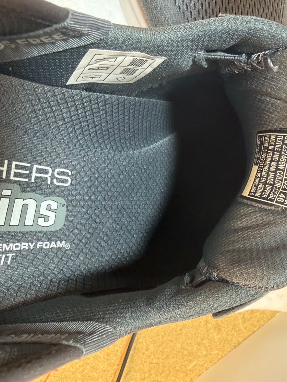 Skechers Slip-ins Hands Free Wide Fit Mens 14 Gray Walking Shoes NWT - Picture 5 of 8